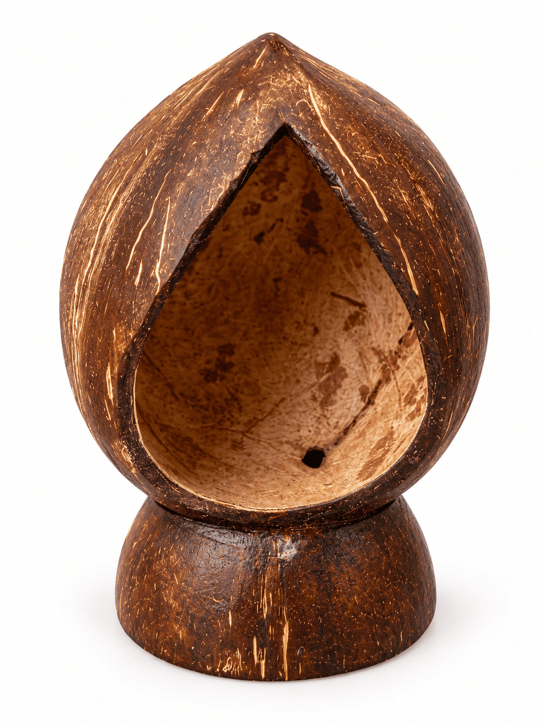 Teardrop Coconut Shell Cave Nook & Candle Holder